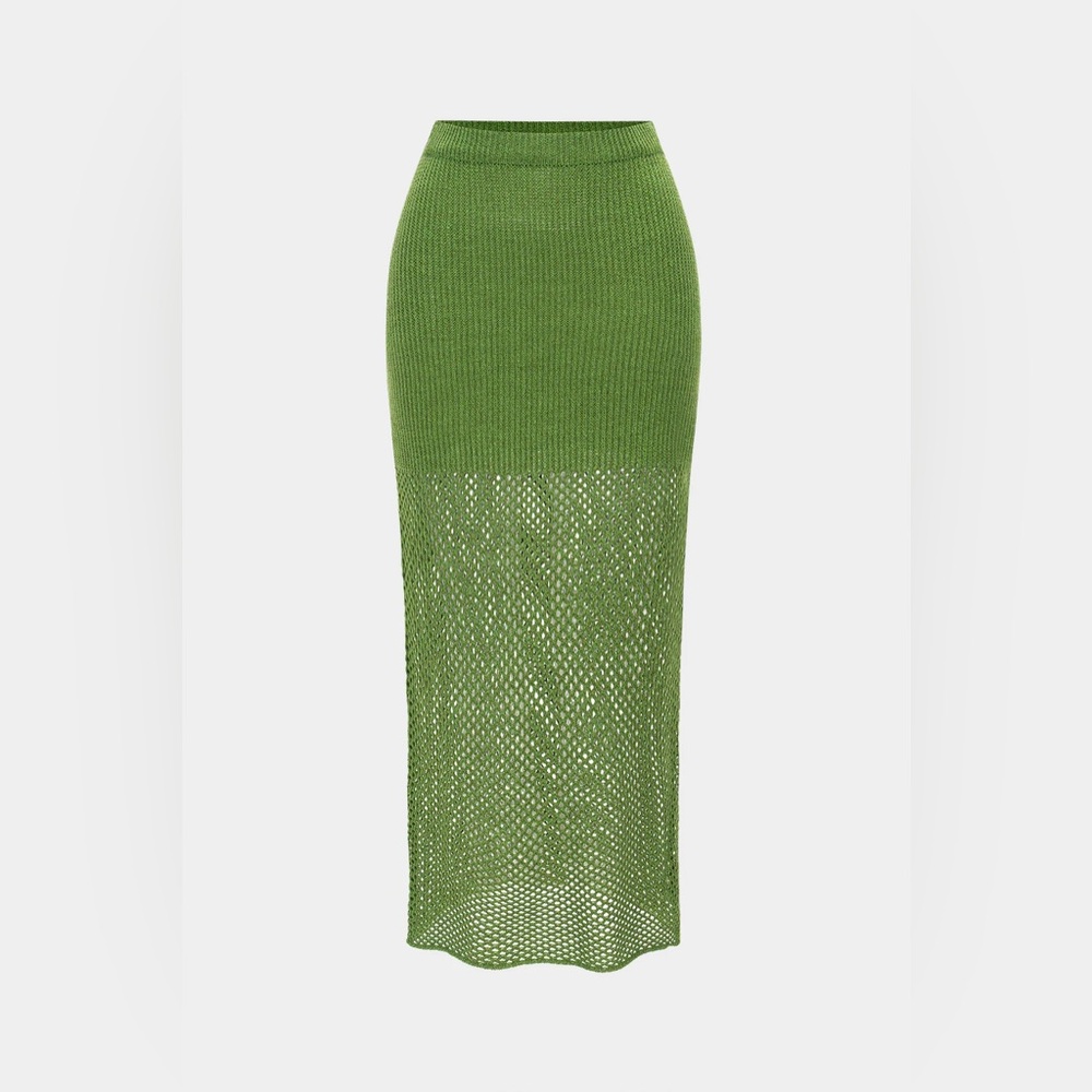 Micas Green Knit Skirt M mc7-10